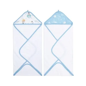 Shop All | aden + anais Essentials Hooded Towel - Space Explorers - 2 Pack - CaringForTots - Professional Baby and Children's Products | Caring for Growth, Caring for Every Moment