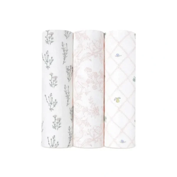 Shop All | aden + anais Large Silky Soft Swaddles - 3 Pack - French Floral - CaringForTots - Professional Baby and Children's Products | Caring for Growth, Caring for Every Moment