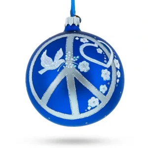 Shop All | Advocate Of Peace: Pacifist Blown Glass Ball Christmas Ornament 4 Inches - CaringForTots - Professional Baby and Children's Products | Caring for Growth, Caring for Every Moment