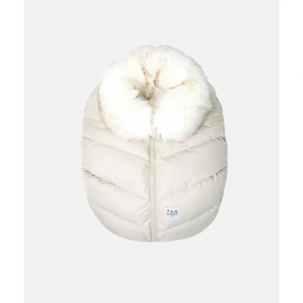 Shop All | 7 A.M. Enfant Car Seat Cocoon - Tundra Heather Beige White Faux Fur - CaringForTots - Professional Baby and Children's Products | Caring for Growth, Caring for Every Moment