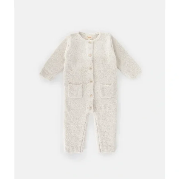 Shop All | 7 A.M. Enfant Fuzzy Long Sleve Romper - Ecru - CaringForTots - Professional Baby and Children's Products | Caring for Growth, Caring for Every Moment