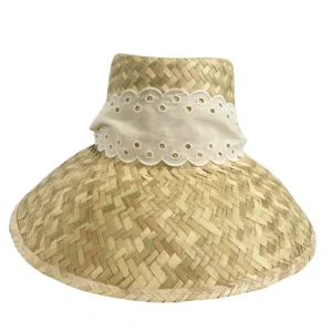 Shop All | Amaryllis Sun Hat - Antique Eyelet Scalloped Lace Ribbon - CaringForTots - Professional Baby and Children's Products | Caring for Growth, Caring for Every Moment