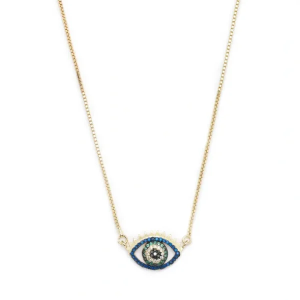 Shop All | Anastasia Evil Eye Necklace - CaringForTots - Professional Baby and Children's Products | Caring for Growth, Caring for Every Moment