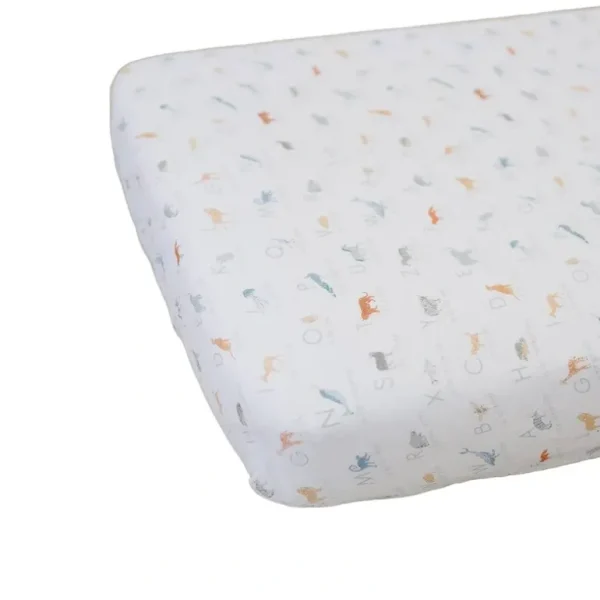 Shop All | Animal Alphabet Oh So Soft Muslin Crib Sheet - CaringForTots - Professional Baby and Children's Products | Caring for Growth, Caring for Every Moment
