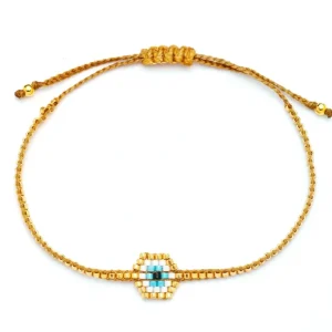 Shop All | Anna Kaiser X Oiya: Oito Gold Miyuki Eye Bracelet - CaringForTots - Professional Baby and Children's Products | Caring for Growth, Caring for Every Moment