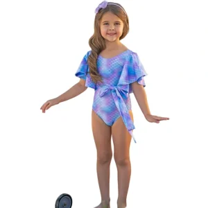 Shop All | Aqua-dorable Flare Sleeve One Piece Swimsuit - CaringForTots - Professional Baby and Children's Products | Caring for Growth, Caring for Every Moment