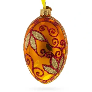 Shop All | Autumn Leaves On Gold Glass Egg Christmas Ornament 4 Inches - CaringForTots - Professional Baby and Children's Products | Caring for Growth, Caring for Every Moment