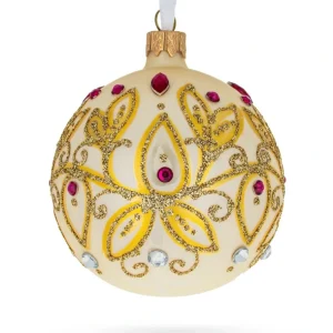 Shop All | Autumn Radiance: Gilded Golden Leaves Blown Glass Ball Christmas Ornament 3.25 Inches - CaringForTots - Professional Baby and Children's Products | Caring for Growth, Caring for Every Moment
