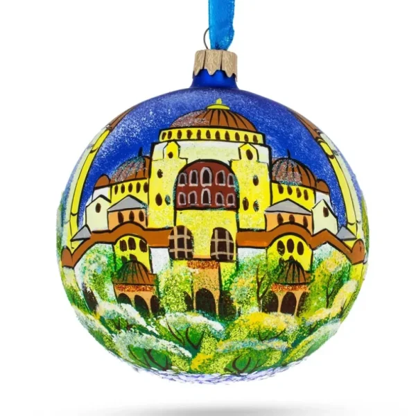 Shop All | Aya Sofya, Istanbul, Turkey Glass Ball Christmas Ornament 4 Inches - CaringForTots - Professional Baby and Children's Products | Caring for Growth, Caring for Every Moment
