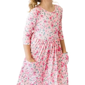 Shop All | Azalea 3/4 Sleeve Pocket Twirl Dress - CaringForTots - Professional Baby and Children's Products | Caring for Growth, Caring for Every Moment