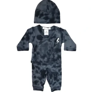Shop All | Baby 3 Piece Set - Bolt Tie Dye - CaringForTots - Professional Baby and Children's Products | Caring for Growth, Caring for Every Moment