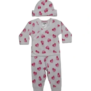 Shop All | Baby 3 Piece Set - Water Color Hearts - CaringForTots - Professional Baby and Children's Products | Caring for Growth, Caring for Every Moment