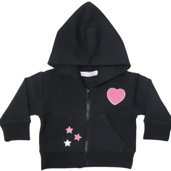 Shop All | Baby Zip Hoodie - Glitter Patches - CaringForTots - Professional Baby and Children's Products | Caring for Growth, Caring for Every Moment