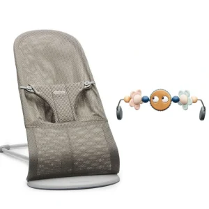 Shop All | BabyBjrn Baby Bouncer Bliss + Toy - Googly Eyes Pastel - Grey Beige - Mesh - CaringForTots - Professional Baby and Children's Products | Caring for Growth, Caring for Every Moment
