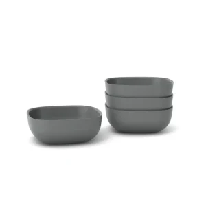 Shop All | Bamboo Cereal Bowl - 4 Piece Set - Smoke - CaringForTots - Professional Baby and Children's Products | Caring for Growth, Caring for Every Moment