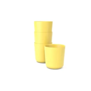 Shop All | Bamboo Medium Cup - 4 Piece Set - Lemon - CaringForTots - Professional Baby and Children's Products | Caring for Growth, Caring for Every Moment