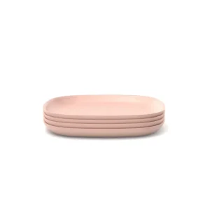 Shop All | Bamboo Medium Plate - 4 Piece Set - Blush - CaringForTots - Professional Baby and Children's Products | Caring for Growth, Caring for Every Moment