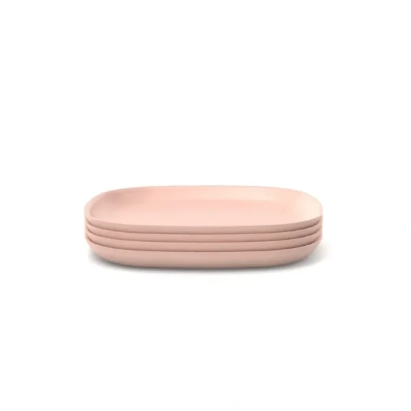 Shop All | Bamboo Medium Plate - 4 Piece Set - Blush - CaringForTots - Professional Baby and Children's Products | Caring for Growth, Caring for Every Moment
