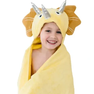 Shop All | Bamboo Viscose Baby Hooded Towel Yellow Dinosaur - CaringForTots - Professional Baby and Children's Products | Caring for Growth, Caring for Every Moment