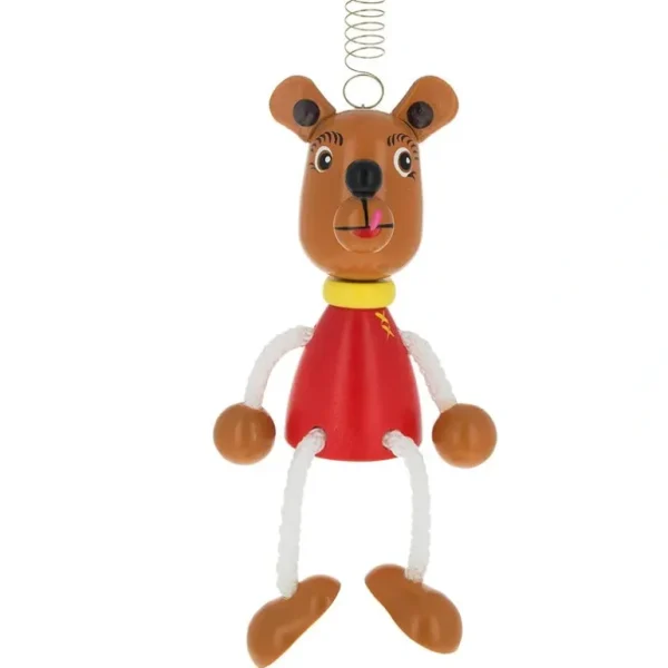 Shop All | Bear Wooden Doll On A Spring 6 Inches - CaringForTots - Professional Baby and Children's Products | Caring for Growth, Caring for Every Moment