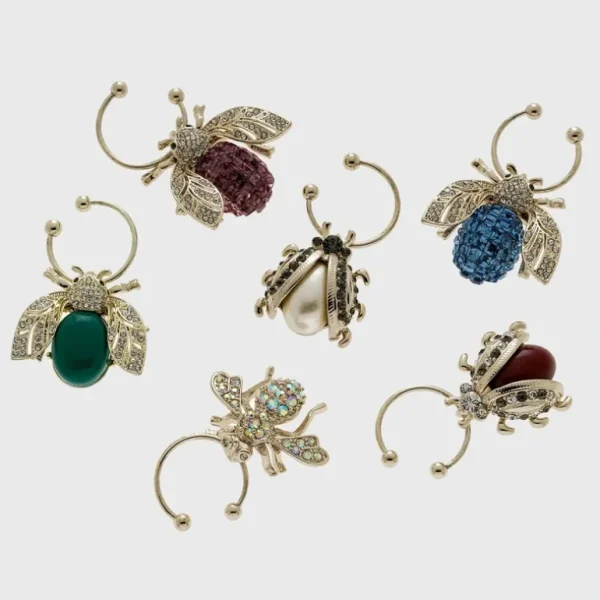 Shop All | Bedazzled Bee Wine Charms, Dark Jewel Tones - CaringForTots - Professional Baby and Children's Products | Caring for Growth, Caring for Every Moment