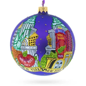 Shop All | Best Of New York City Glass Ball Christmas Ornament 4 Inches - CaringForTots - Professional Baby and Children's Products | Caring for Growth, Caring for Every Moment