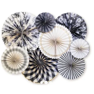 Shop All | Black & White Gingham Party Fans - CaringForTots - Professional Baby and Children's Products | Caring for Growth, Caring for Every Moment