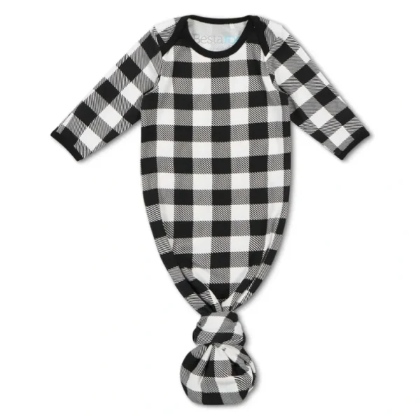 Shop All | Black And White Plaid Gown - CaringForTots - Professional Baby and Children's Products | Caring for Growth, Caring for Every Moment