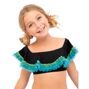 Shop All | Black Bikini With Anemone Fringe - CaringForTots - Professional Baby and Children's Products | Caring for Growth, Caring for Every Moment