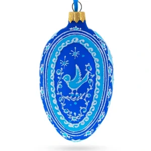 Shop All | Blue Bird Pysanka Egg Glass Ornament 4 Inches - CaringForTots - Professional Baby and Children's Products | Caring for Growth, Caring for Every Moment