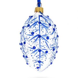 Shop All | Blue Branches Glass Egg Christmas Ornament 4 Inches - CaringForTots - Professional Baby and Children's Products | Caring for Growth, Caring for Every Moment