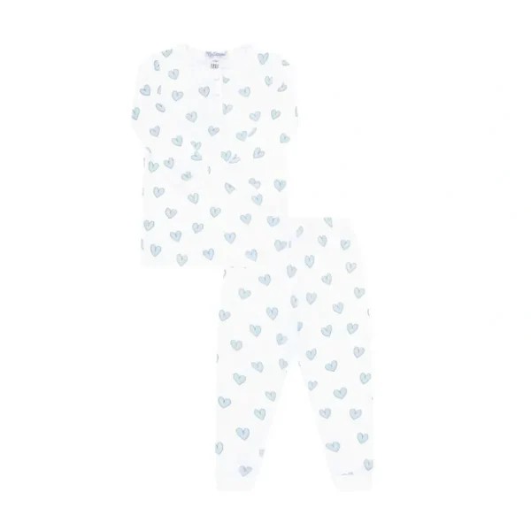 Shop All | Blue Heart Print Girl's Pajama - CaringForTots - Professional Baby and Children's Products | Caring for Growth, Caring for Every Moment