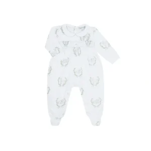 Shop All | Blue Lamb Print Smocked Footie - CaringForTots - Professional Baby and Children's Products | Caring for Growth, Caring for Every Moment