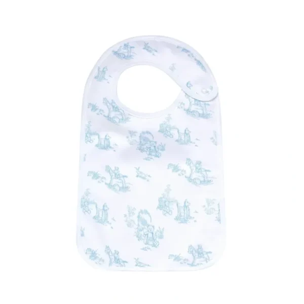 Shop All | Blue Toile Baby Feeding Bib - CaringForTots - Professional Baby and Children's Products | Caring for Growth, Caring for Every Moment