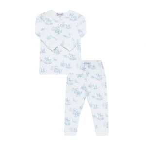 Shop All | Blue Toile Baby Pajamas - CaringForTots - Professional Baby and Children's Products | Caring for Growth, Caring for Every Moment
