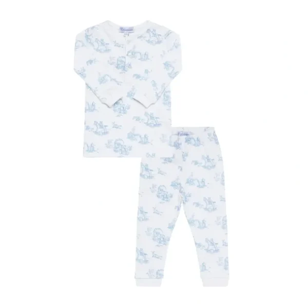 Shop All | Blue Toile Baby Pajamas - CaringForTots - Professional Baby and Children's Products | Caring for Growth, Caring for Every Moment