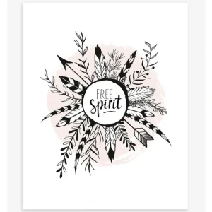 Shop All | Boho - Children's Poster - Feathers And Leaves - CaringForTots - Professional Baby and Children's Products | Caring for Growth, Caring for Every Moment