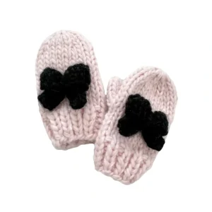 Shop All | Bow Mittens, Baby Pink/black - CaringForTots - Professional Baby and Children's Products | Caring for Growth, Caring for Every Moment