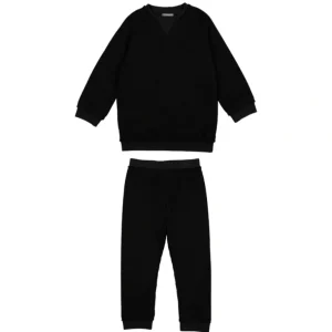 Shop All | Boy's Soft Waffle Knit Set - Black - CaringForTots - Professional Baby and Children's Products | Caring for Growth, Caring for Every Moment