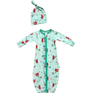 Shop All | Brilliant-sea Mermaids Ruffle Newborn Gown & Knot Hat Set - CaringForTots - Professional Baby and Children's Products | Caring for Growth, Caring for Every Moment