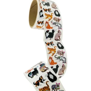 Shop All | Bulk Roll Prismatic Stickers, Cats & Kittens (50 Repeats) - CaringForTots - Professional Baby and Children's Products | Caring for Growth, Caring for Every Moment