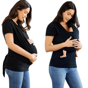 Shop All | Bump & Beyond T-shirt Wrap - Black - CaringForTots - Professional Baby and Children's Products | Caring for Growth, Caring for Every Moment