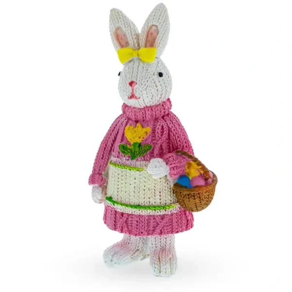 Shop All | Bunny Cradling A Basket Of Easter Delights Figurine - CaringForTots - Professional Baby and Children's Products | Caring for Growth, Caring for Every Moment