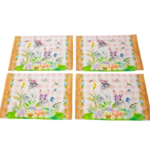 Shop All | Bunny Delight: Set Of 4 Bunny And Easter Eggs Placemats - CaringForTots - Professional Baby and Children's Products | Caring for Growth, Caring for Every Moment