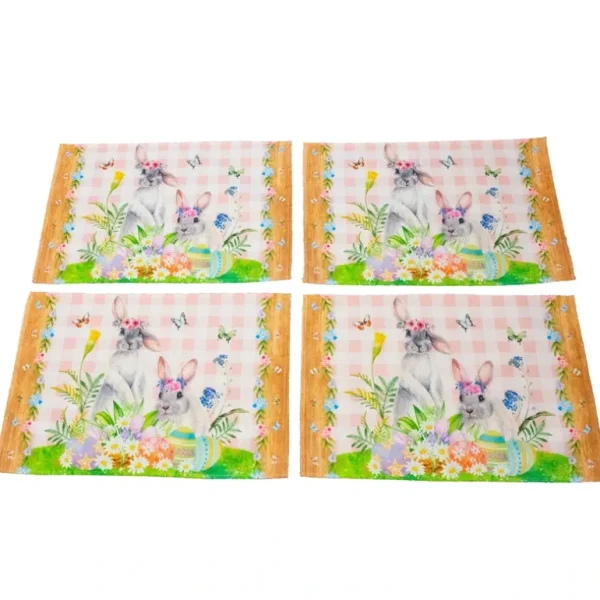 Shop All | Bunny Delight: Set Of 4 Bunny And Easter Eggs Placemats - CaringForTots - Professional Baby and Children's Products | Caring for Growth, Caring for Every Moment