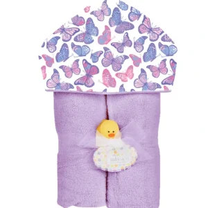 Shop All | Butterflies Plush Deluxe Hooded Towel - CaringForTots - Professional Baby and Children's Products | Caring for Growth, Caring for Every Moment