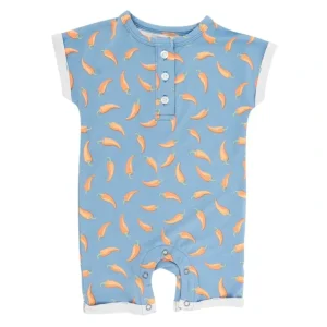 Shop All | Button Romper - Chili Pepper - CaringForTots - Professional Baby and Children's Products | Caring for Growth, Caring for Every Moment