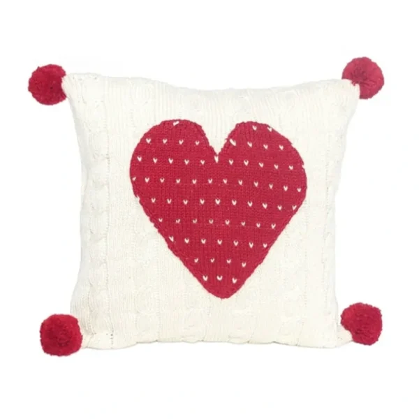 Shop All | Cable Knit Heart 10" Pillow - CaringForTots - Professional Baby and Children's Products | Caring for Growth, Caring for Every Moment