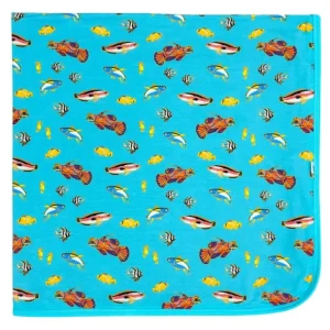 Shop All | Calypso Fish Swaddling Blanket - CaringForTots - Professional Baby and Children's Products | Caring for Growth, Caring for Every Moment