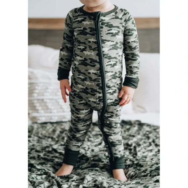 Shop All | Camo Shark Dream Romper - CaringForTots - Professional Baby and Children's Products | Caring for Growth, Caring for Every Moment